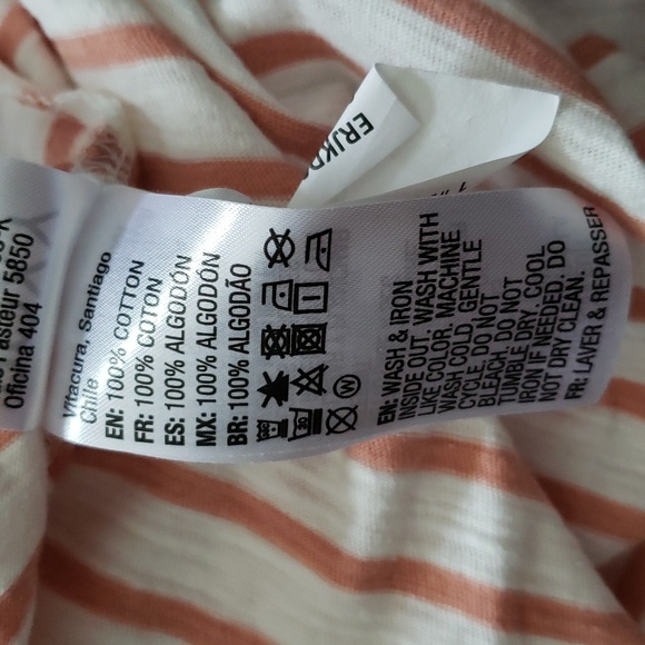 (XS) Roxy Striped Lightweight Casual Tunic Top Beachwear Bohemian Cottagecore - Picture 7 of 8